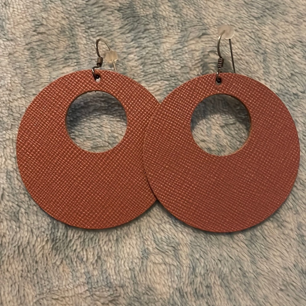 Tuscan Rose Nova style Nickel and Suede earrings